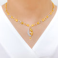 Upscale Heart Adorned 22k Gold CZ Set