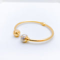 Classy Two-Tone 22k Gold Bangle Bracelet
