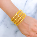 Detailed Beaded 22k Gold Leaf Bangles