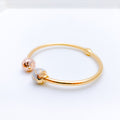 Loverly Three-Tone Orb 22k Gold Bangle Bracelet