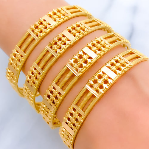 Extravagant Bold 22k Gold Iconic Bangles