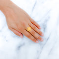 Unique Leaf Accented 22k Gold Ring