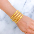 Glossy Lightweight 22k Gold Bangle Set