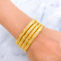 Glossy Lightweight 22k Gold Bangle Set