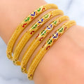 Classic Multicolor 22k Gold Bangles