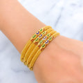 Classic Multicolor 22k Gold Bangles