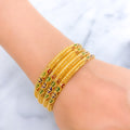 Classic Multicolor 22k Gold Bangles