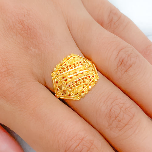 Beautiful Square 22k Gold Ring