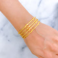 Fancy Timeless Wavy 22k Gold Bangles