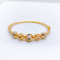 Chic Two-Tone Orb 22k Gold Bangle Bracelet