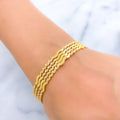 Fancy Timeless Wavy 22k Gold Bangles