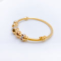 Chic Two-Tone Orb 22k Gold Bangle Bracelet