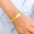 Reflective Two-Tone 22k Gold Om Cuff