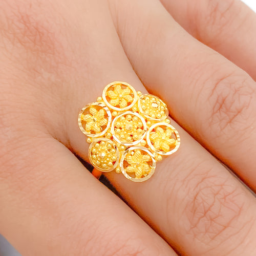 Lovely Seven Circles 22k Gold Ring