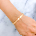 Distinct Engraved Rose 22k Gold Cuff