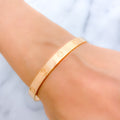 Distinct Engraved Rose 22k Gold Cuff