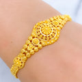 Floral Round Dome 22k Gold Bracelet