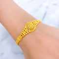 Floral Round Dome 22k Gold Bracelet