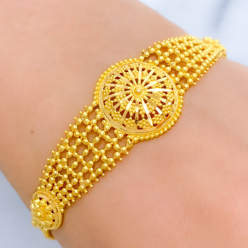 Elegant Shimmering Dome 22k Gold Bracelet