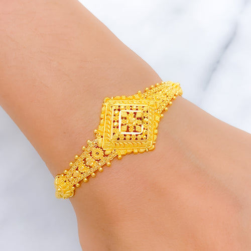 Sleek Accented 22k Gold Bracelet