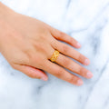 Ethereal Tapered 22k Gold Flower Ring