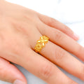 Ethereal Tapered 22k Gold Flower Ring