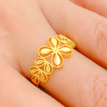 Attractive Chic 22k Gold Flower Ring