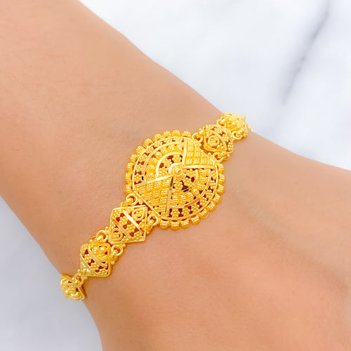 Unique Diamond-Link 22k Gold Bracelet