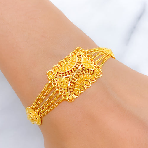 Dainty Five Chain 22k Gold Bracelet