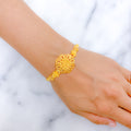 Posh Netted Floral 22k Gold Bracelet