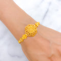 Posh Netted Floral 22k Gold Bracelet