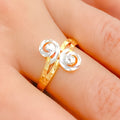 Two-Tone Spiral 22k Gold Ring