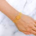 Simple Floral Meenakari 22k Gold Bracelet