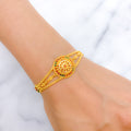 Simple Floral Meenakari 22k Gold Bracelet