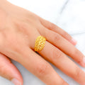 High Finish Leaf 22k Gold Ring