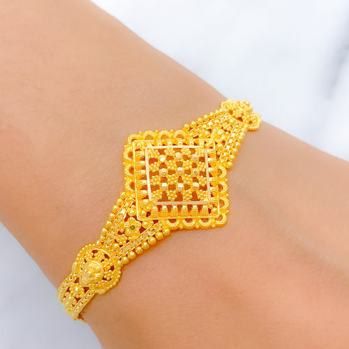 Sleek Beaded 22k Gold Bracelet