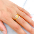 Contemporary Flowing Two-Tone Ring