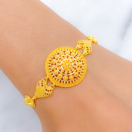 Floral Dome 22k Gold Bracelet