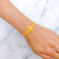 Trendy Heart Link 22k Gold Bracelet