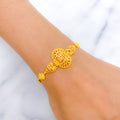 Trendy Heart Link 22k Gold Bracelet