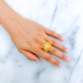 Perfect Patterned 22k Gold Flower Ring