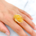 Fashionable Unique Three-Tone 22k Gold Ring