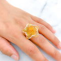 Artistic Spiral 22k Gold Petal Ring