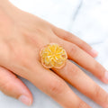 Delightful Blush 22k Gold Flower Ring
