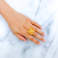 Vibrant Luscious 22k Gold Flower Ring