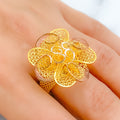 Vibrant Luscious 22k Gold Flower Ring