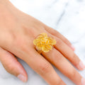 Vibrant Luscious 22k Gold Flower Ring