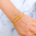 Gold Floral Ribbon 22k Gold Bangle Bracelet