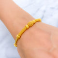 Upscale Beaded 22k Gold Bangle Bracelet