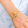 Classy CZ Accented 22k Gold Bangle Bracelet